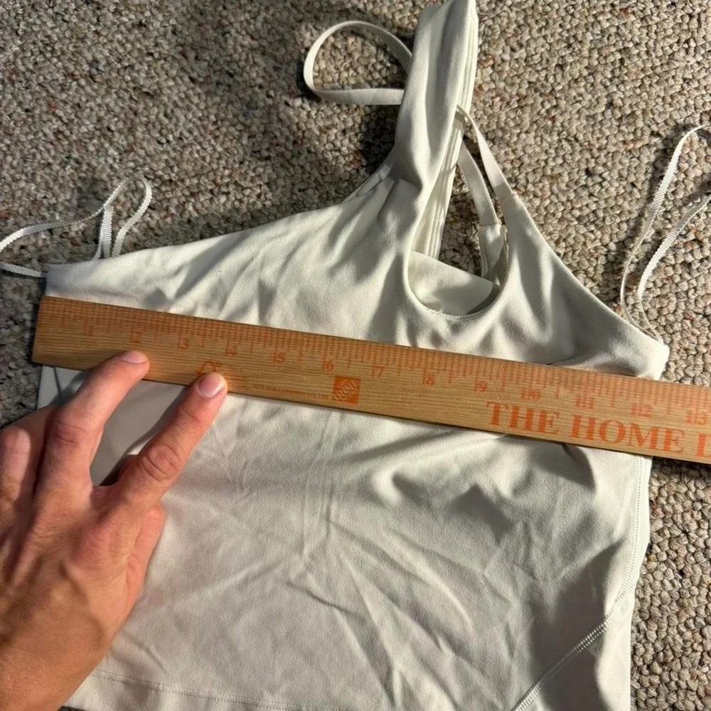 Lululemon White‎ One-Shoulder Asymmetrical Athletic Tank Top Women's Small S